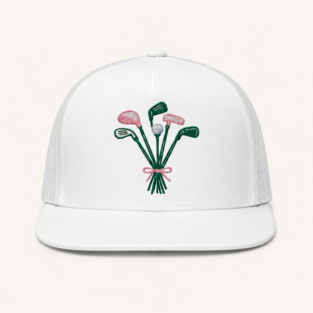 Golf Bouquet Embroidery Mesh Back Hat