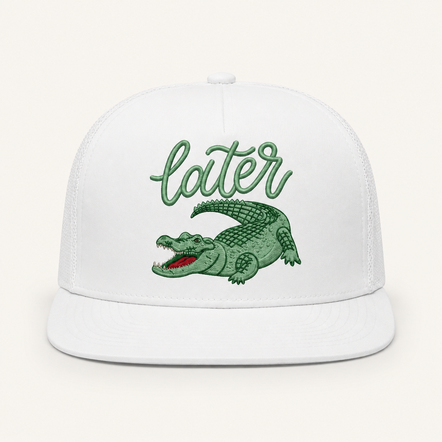 Alligator Later Embroidery Flat Brim Caps