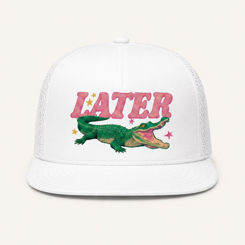 Retro Later Alligator Embroidery Trucker Hats