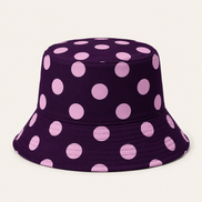 Purple Pink Polka Dot Bucket Hats