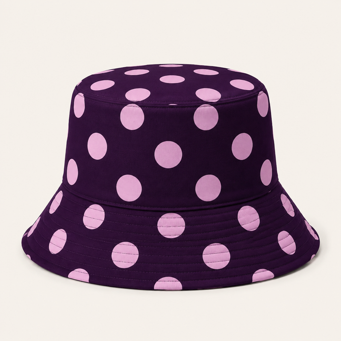 Purple Pink Polka Dot Bucket Hats