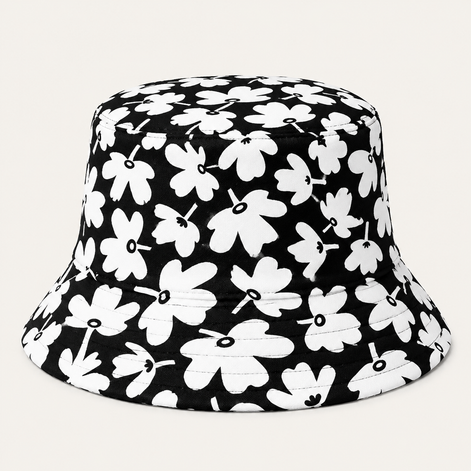 Minimalist Floral Print Bucket Hats