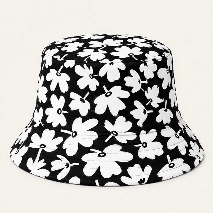 Minimalist Floral Print Bucket Hats