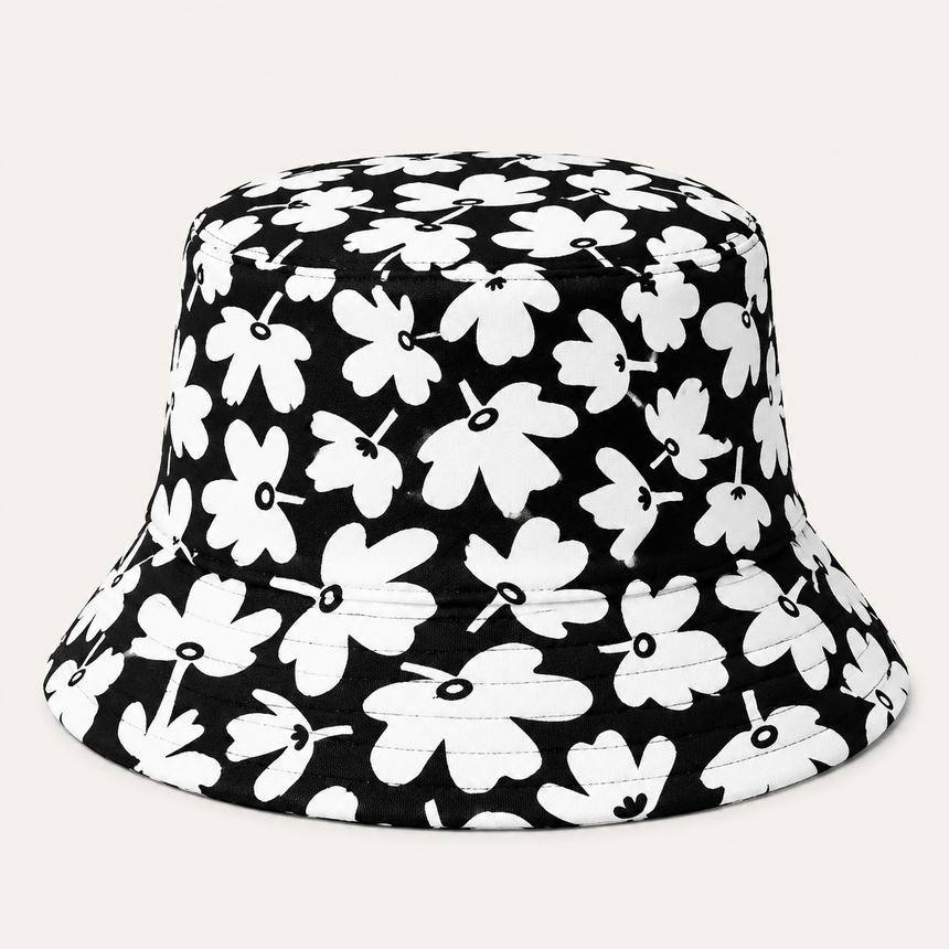 Minimalist Floral Print Bucket Hats