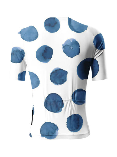 "Indigo Ink" Artistic Polka-Dot Performance Cycling Jersey