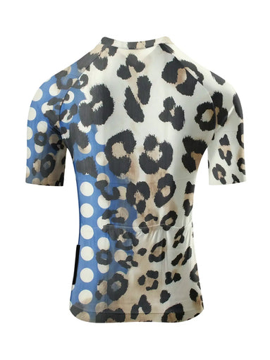 "Cobalt Cheetah" Pop-Art Leopard Performance Aero Jersey