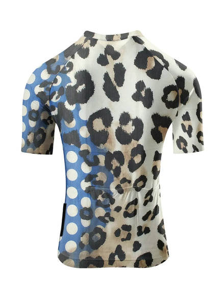 "Cobalt Cheetah" Pop-Art Leopard Performance Aero Jersey