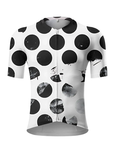 "Monochrome Ink" Deconstructed Polka Dot Cycling Jersey
