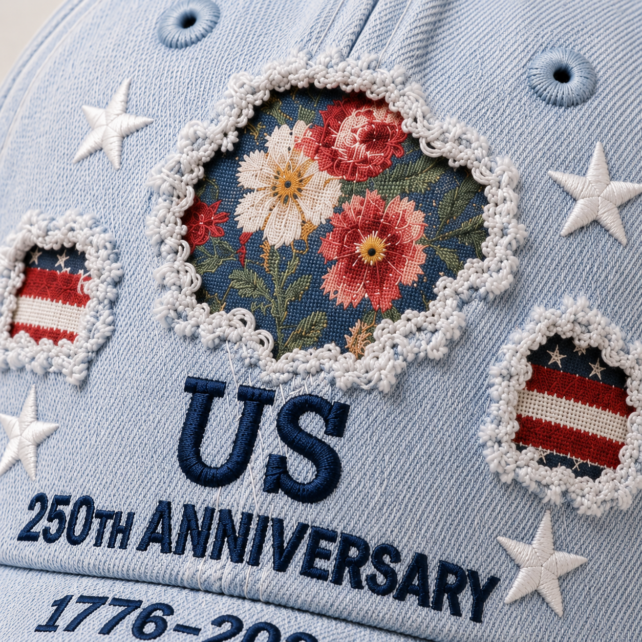 Floral USA Anniversary Cap
