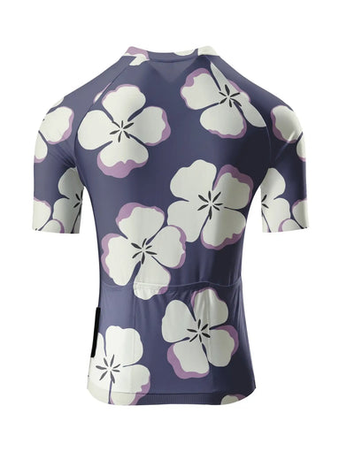 Purple Floral Short Sleeve Cycling Jersey