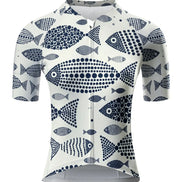 Breathable Artistic Fish Print Jersey