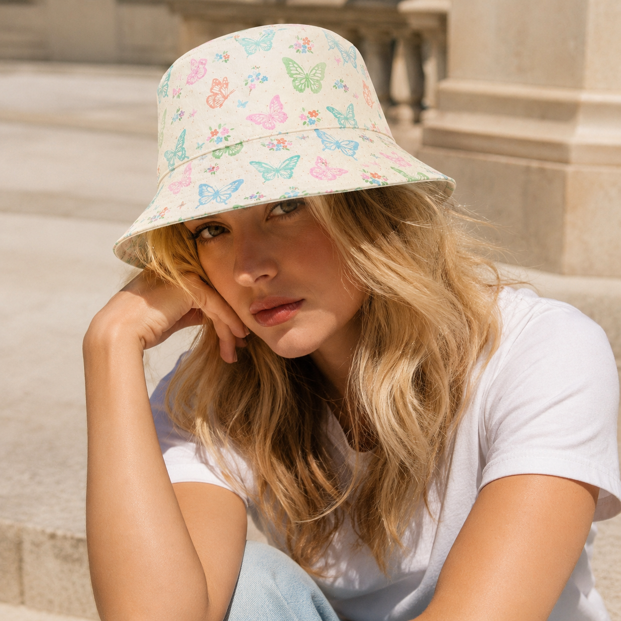 Watercolor Butterfly Bucket Hats