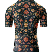 Vintage Floral Print Short Sleeve Cycling Jersey