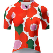 Artistic Poppy Print Cycling Jersey