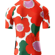 Artistic Poppy Print Cycling Jersey