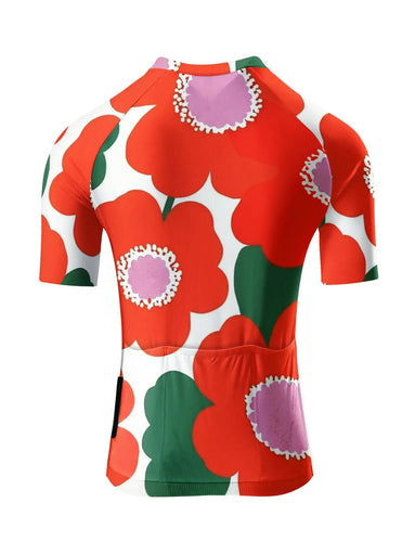 Artistic Poppy Print Cycling Jersey