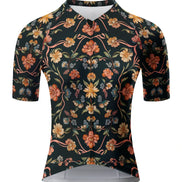 Vintage Floral Print Short Sleeve Cycling Jersey