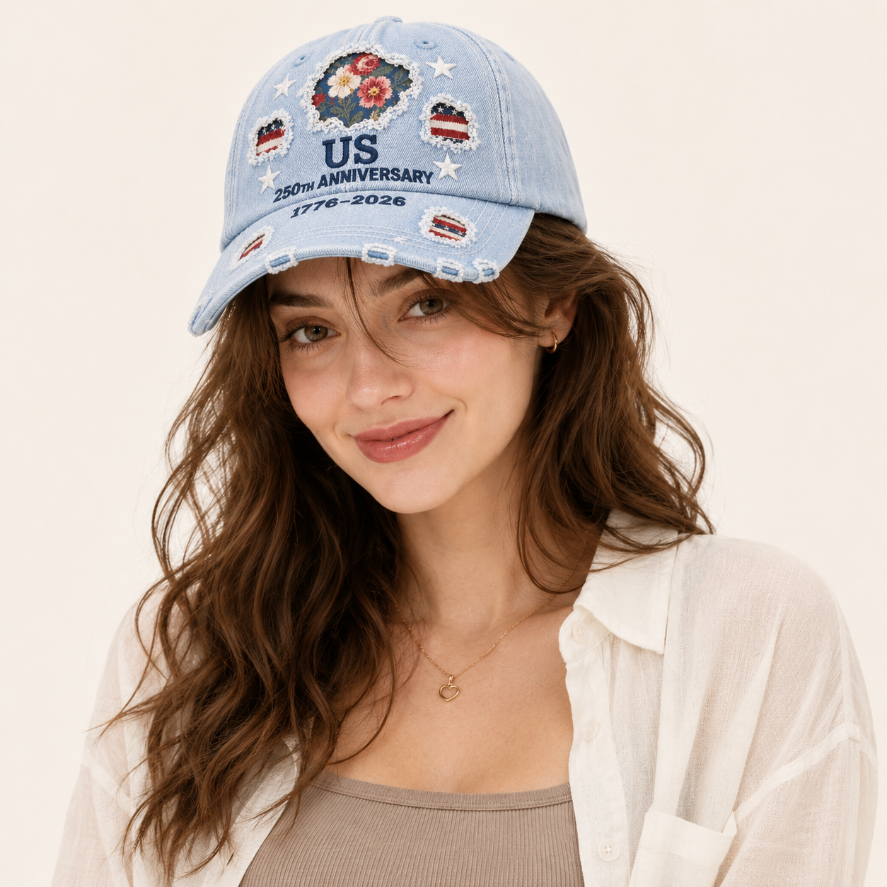 Floral USA Anniversary Cap
