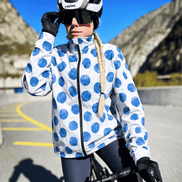 Indigo Watercolor Polka Dot Pro Aero Windbreaker Jacket