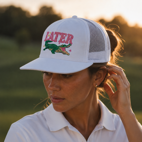 Retro Later Alligator Embroidery Trucker Hats