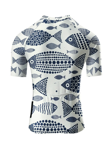 Breathable Artistic Fish Print Jersey
