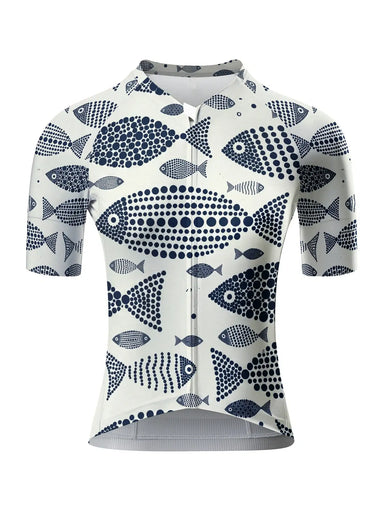 Breathable Artistic Fish Print Jersey