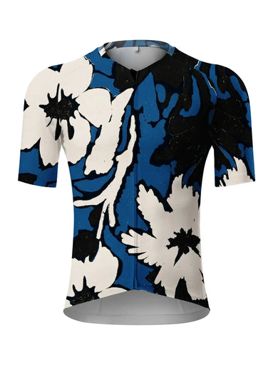 Bold Retro Floral Short Sleeve Cycling Jersey