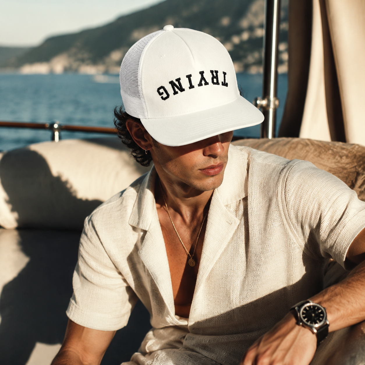 Inverted Trying Trucker Hats