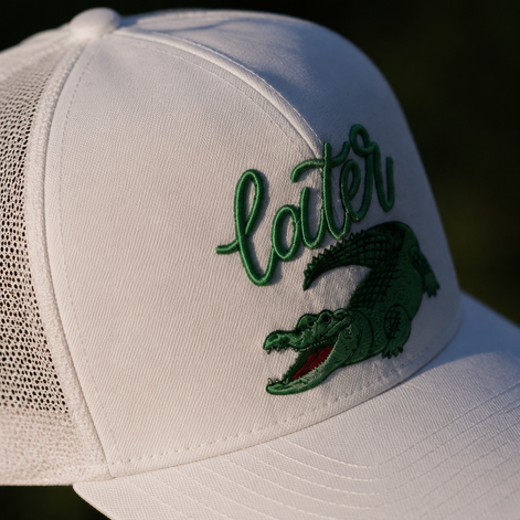 Alligator Later Embroidery Flat Brim Caps