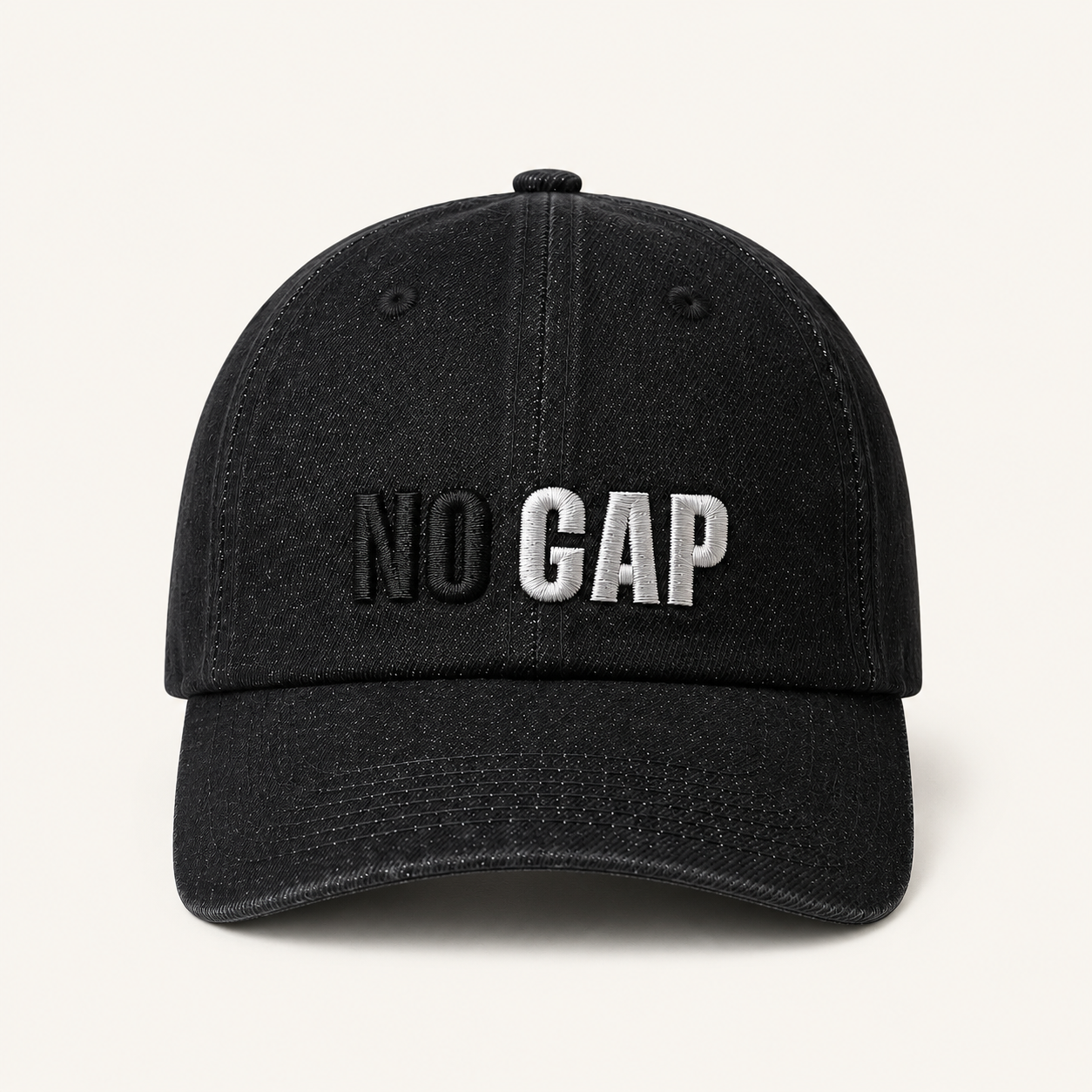 Washed Denim Typographic Baseball Caps