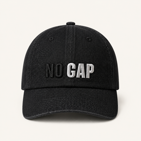 Washed Denim Typographic Baseball Caps
