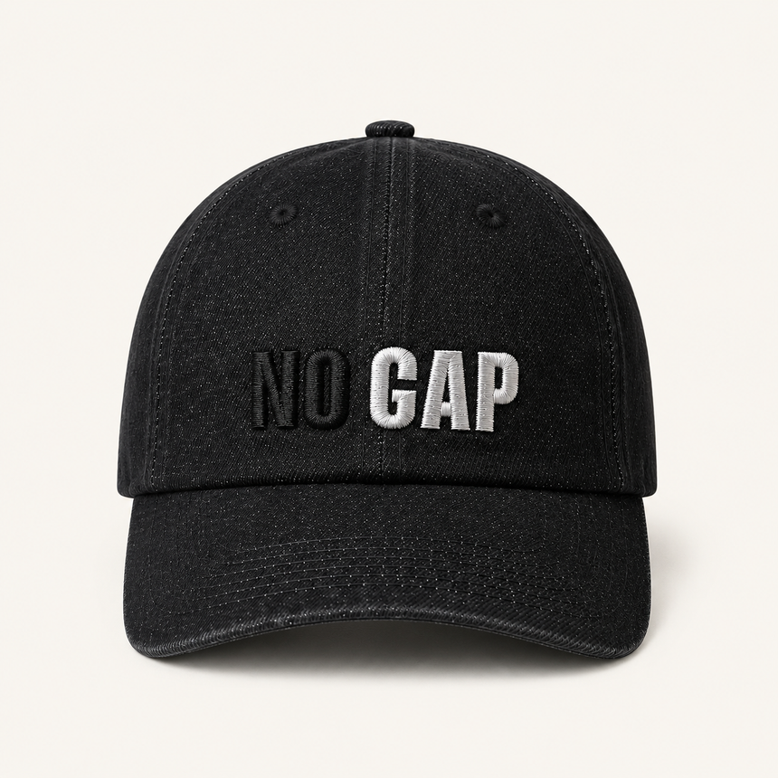 Washed Denim Typographic Baseball Caps