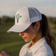 Golf Bouquet Embroidery Mesh Back Hat