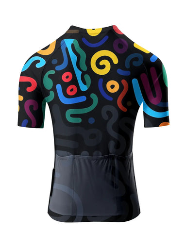 Unisex Colorful Abstract Doodle Cycling Jersey