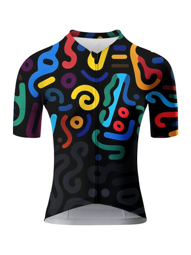 Unisex Colorful Abstract Doodle Cycling Jersey