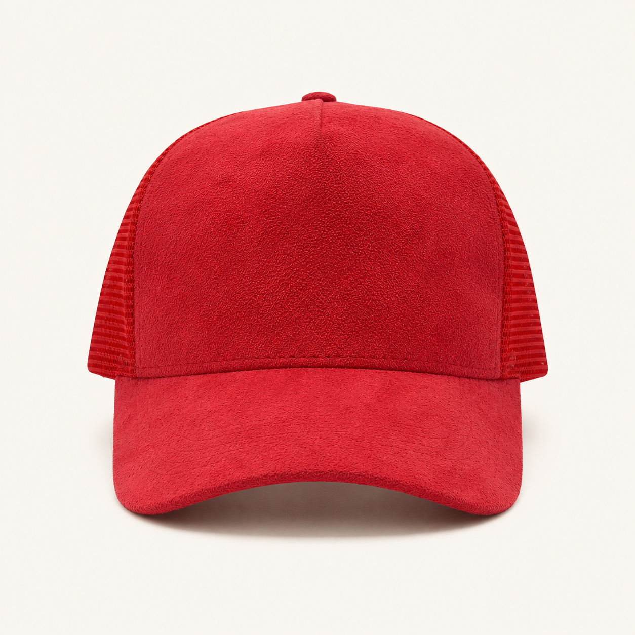 Red Suede Trucker Cap