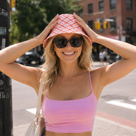 70s Retro Floral Print Bucket Hats