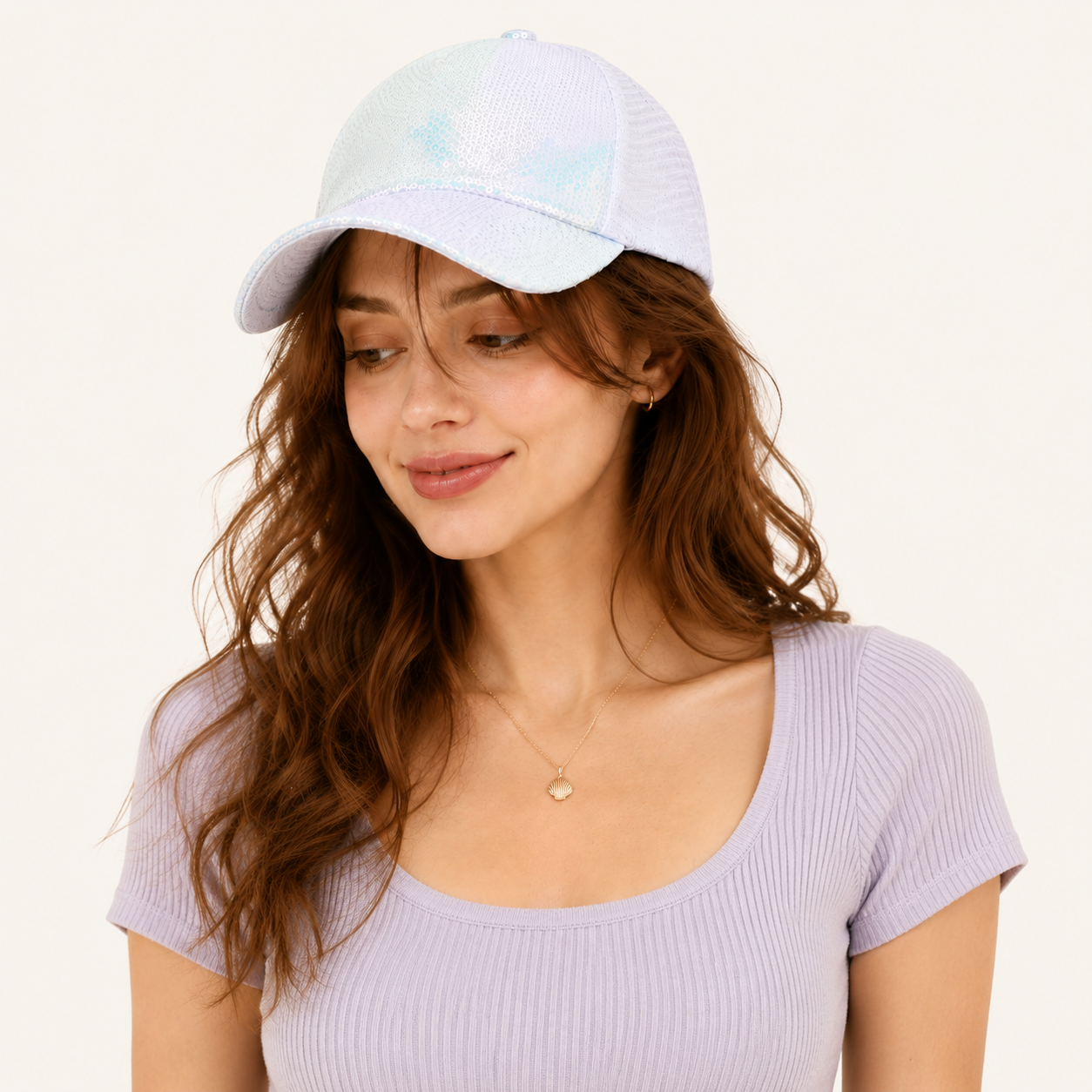 Iridescent Sequin Baseball Cap