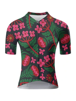Floral & Fruit Print Cycling Jersey