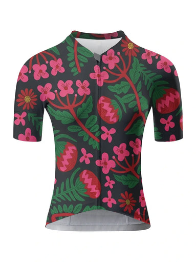 Floral & Fruit Print Cycling Jersey