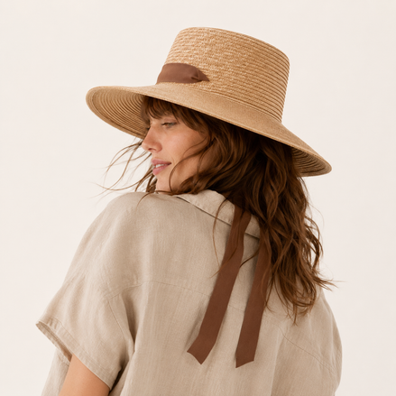 Ribbon Straw Sun Hat