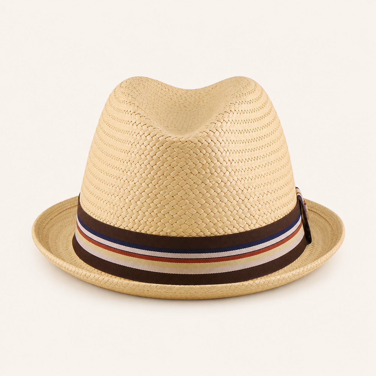 Striped Band Straw Pork Pie Hats