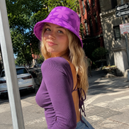 Retro Purple Floral Bucket Hats