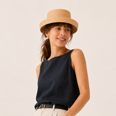 Wheat Straw Boater Hat