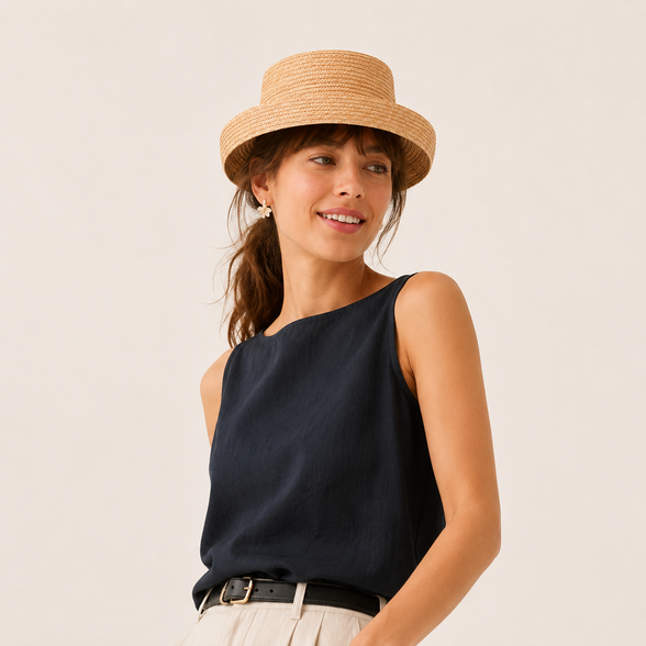 Wheat Straw Boater Hat