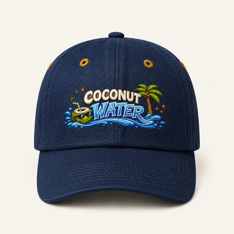 Coconut Water Graphic Baseball Caps