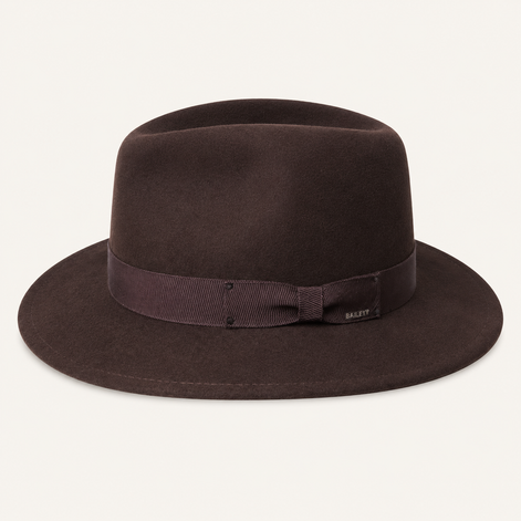 Classic Dark Brown Wool Felt Fedora Hats