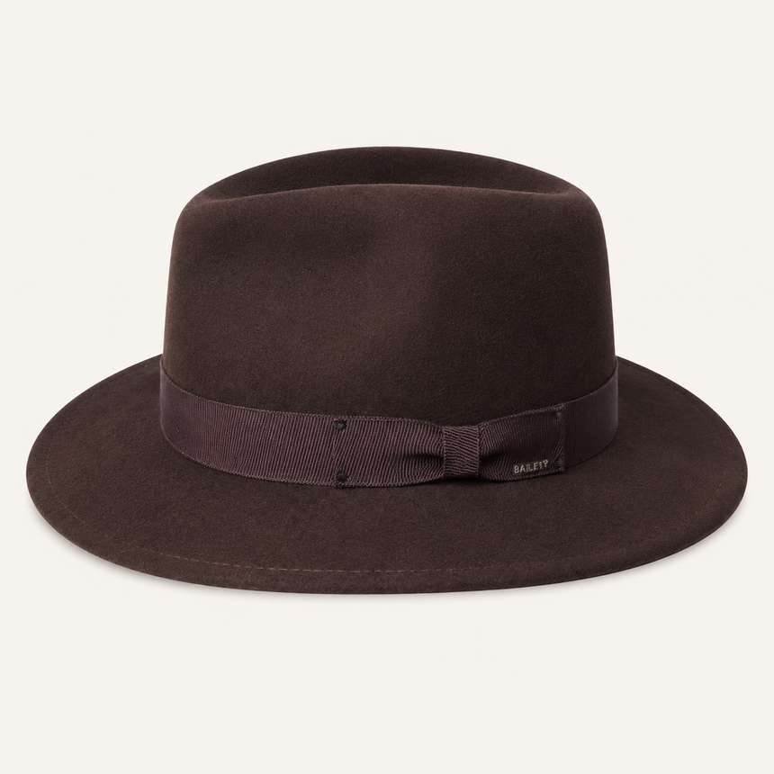 Classic Dark Brown Wool Felt Fedora Hats