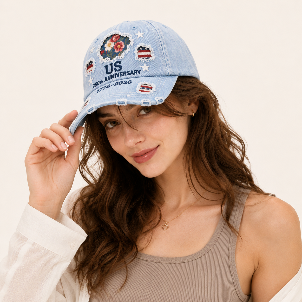 Floral USA Anniversary Cap
