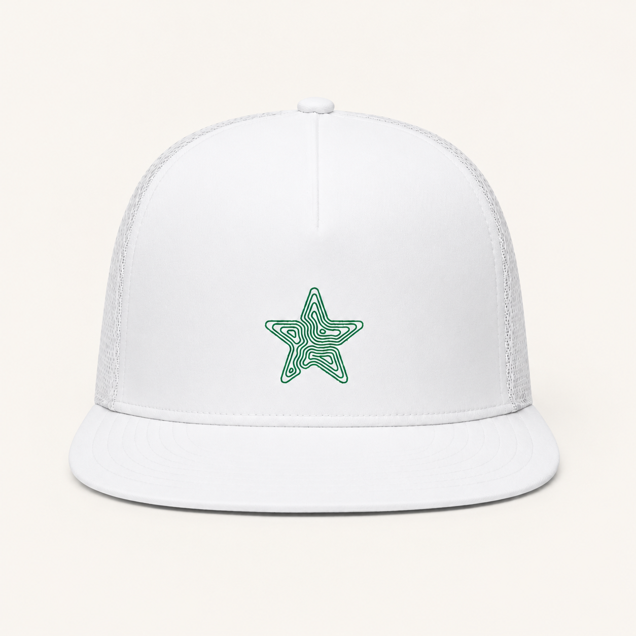 Topographic Star Embroidery Baseball Caps